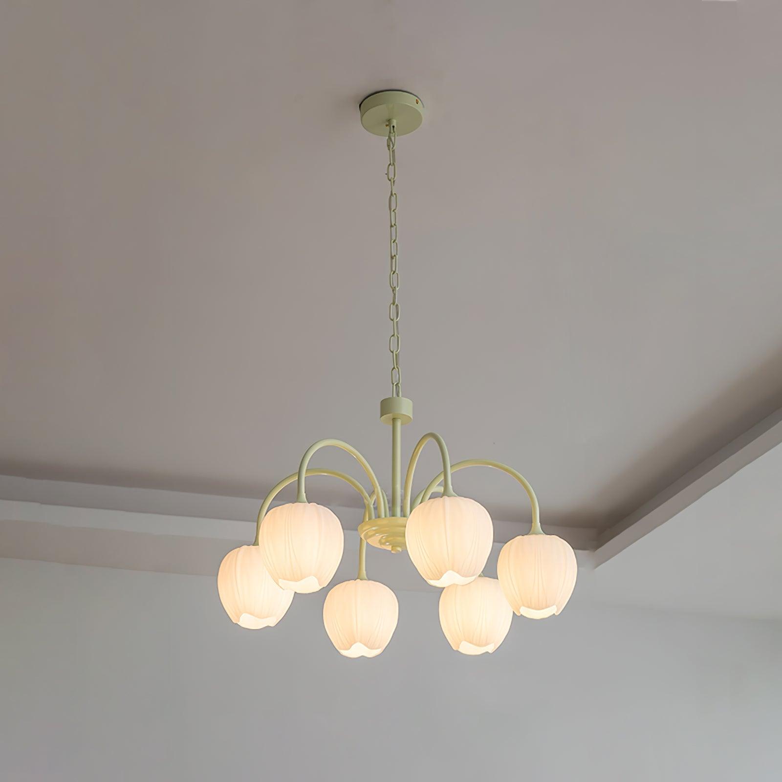 Tulip Fresh Chandeliers Glass - Lamp Copper