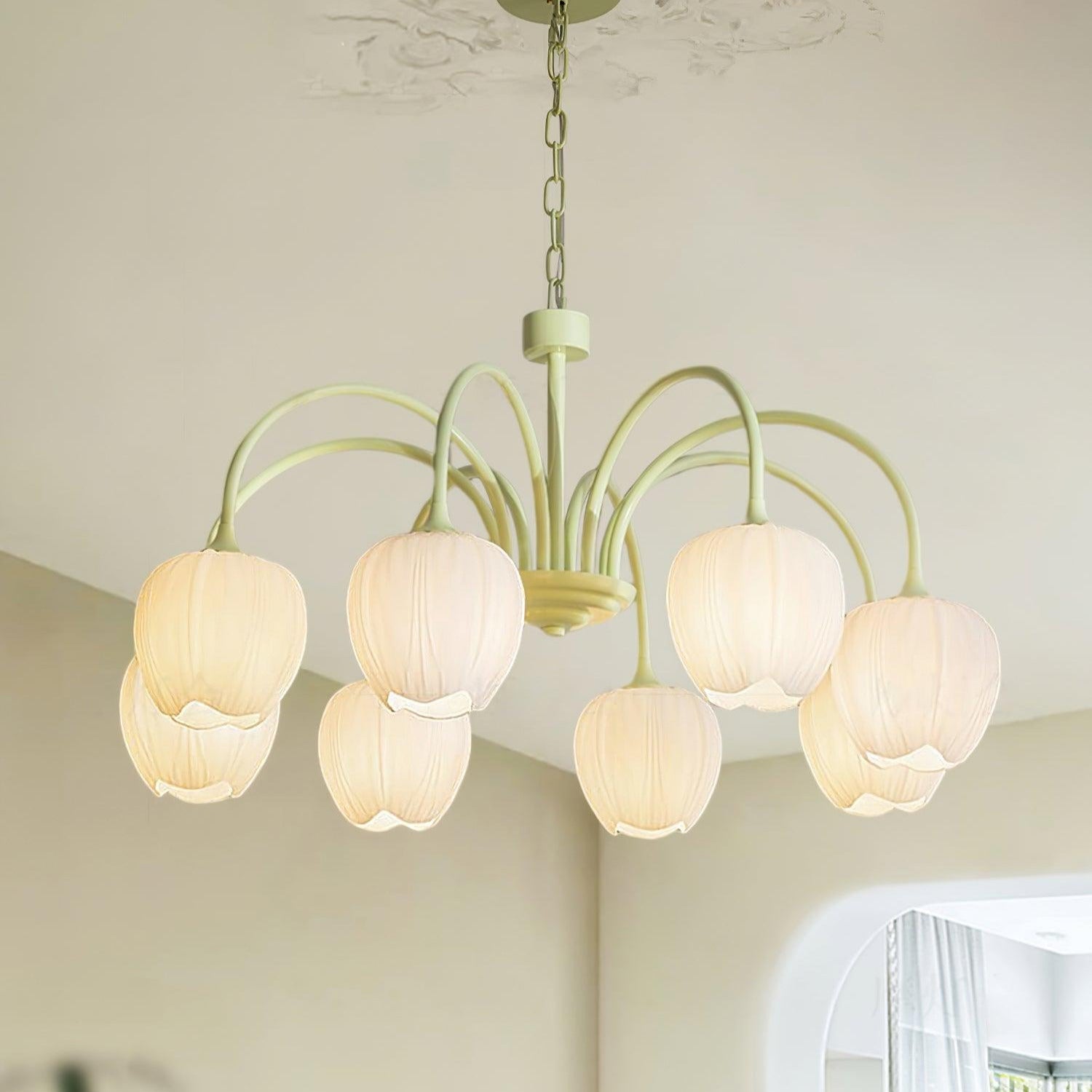 Tulip Fresh Chandeliers Glass - Lamp Copper