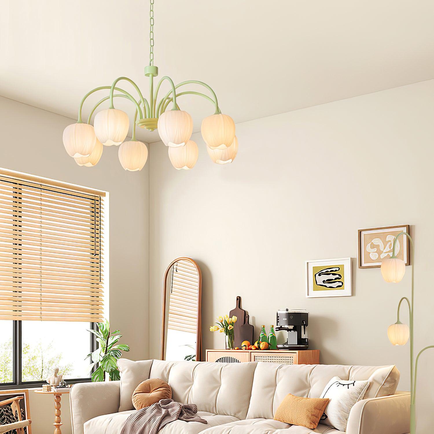 Tulip Fresh Chandeliers Glass - Lamp Copper