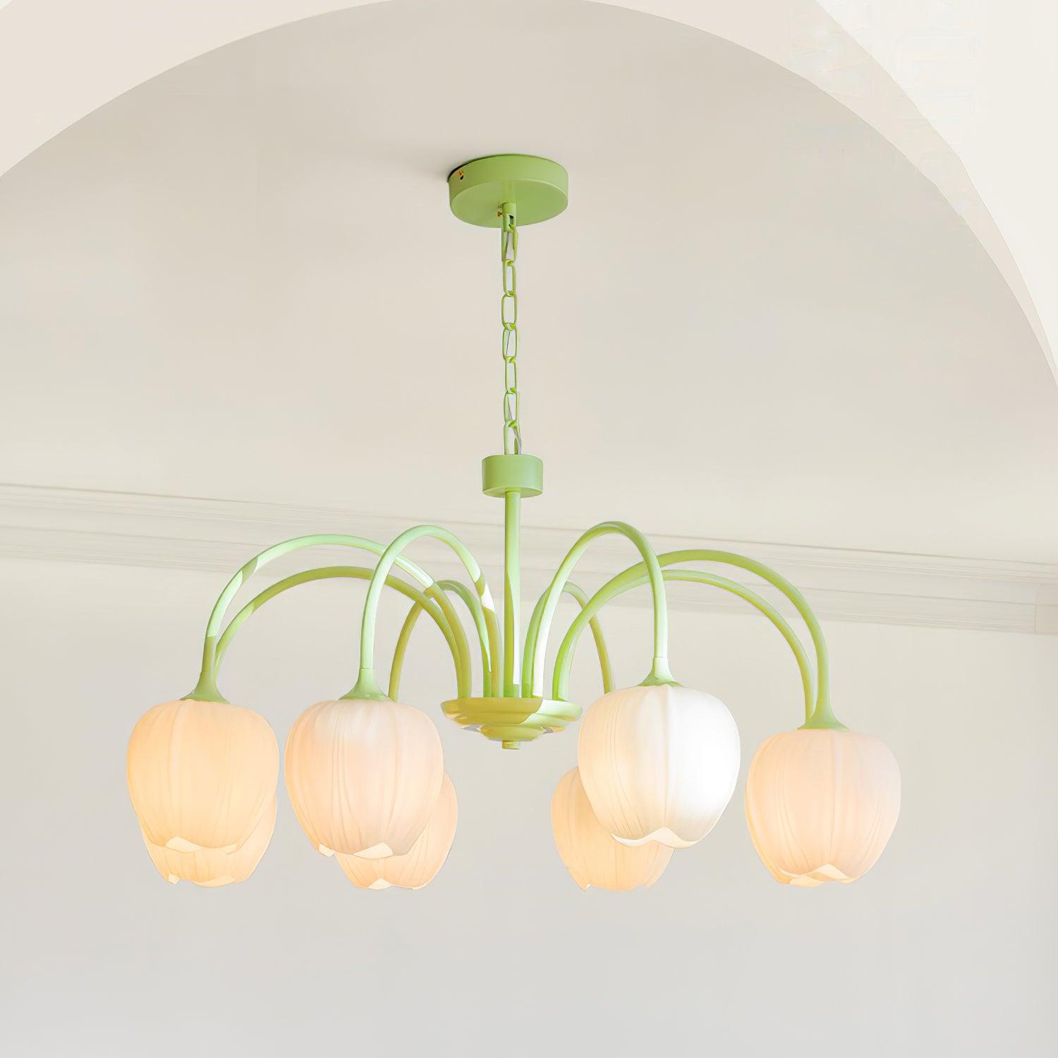 Tulip Fresh Chandeliers Glass - Lamp Copper