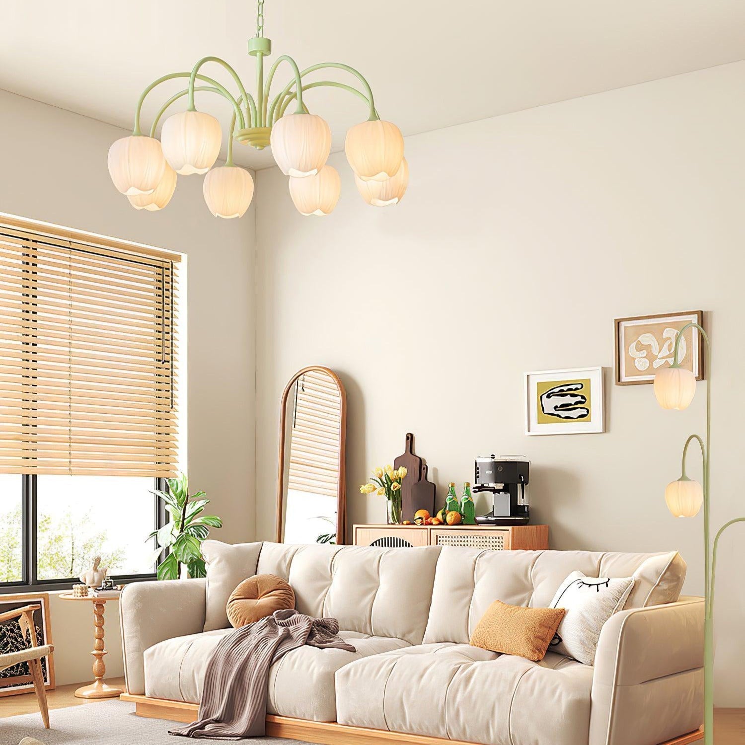 Tulip Fresh Chandeliers Glass - Lamp Copper