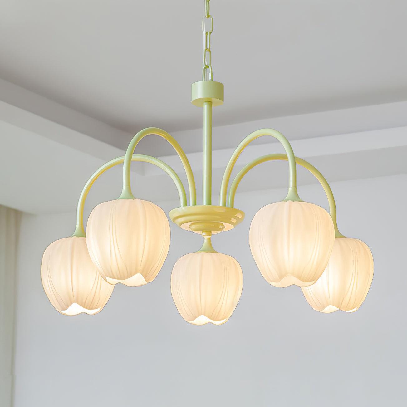 Tulip Fresh Chandeliers Glass - Lamp Copper