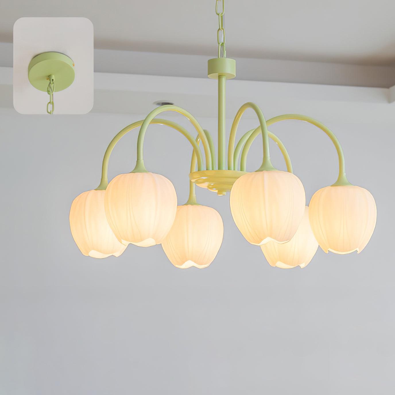Tulip Fresh Chandeliers Glass - Lamp Copper