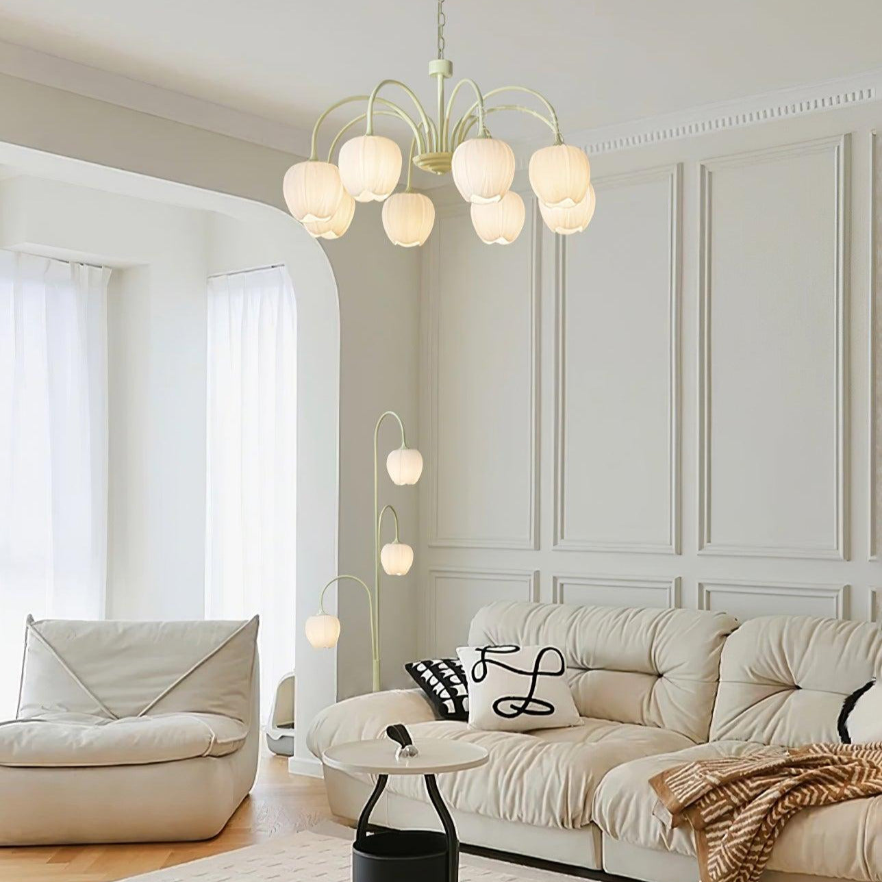Tulip Fresh Chandeliers Glass - Lamp Copper