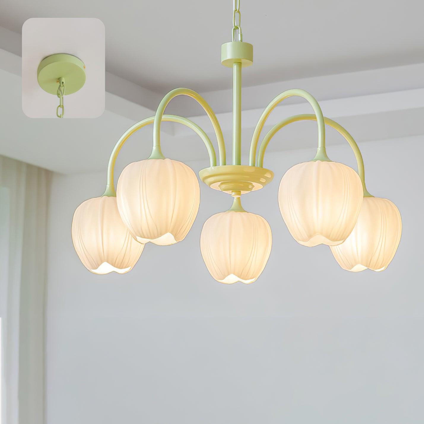 Tulip Fresh Chandeliers Glass - Lamp Copper