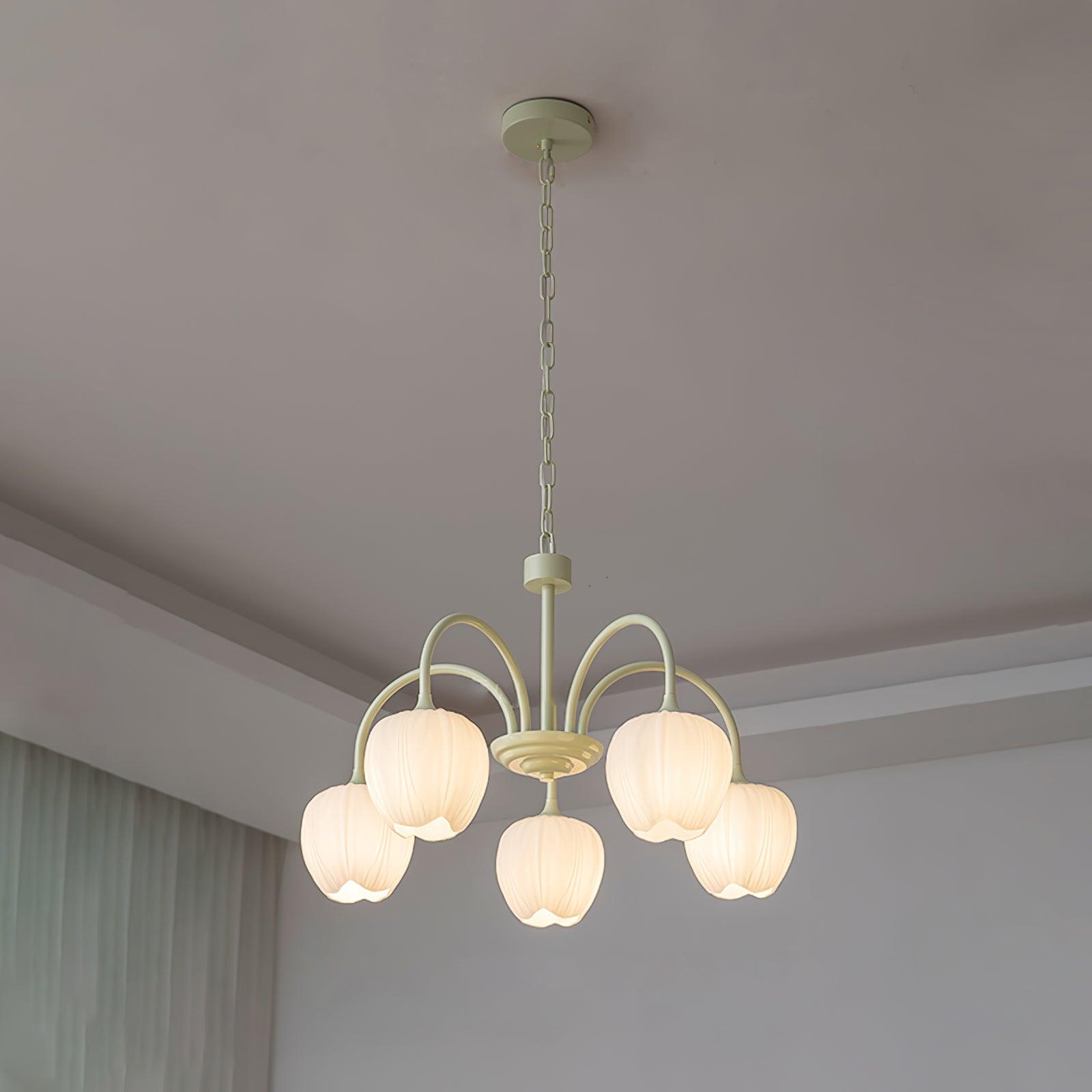 Tulip Fresh Chandeliers Glass - Lamp Copper