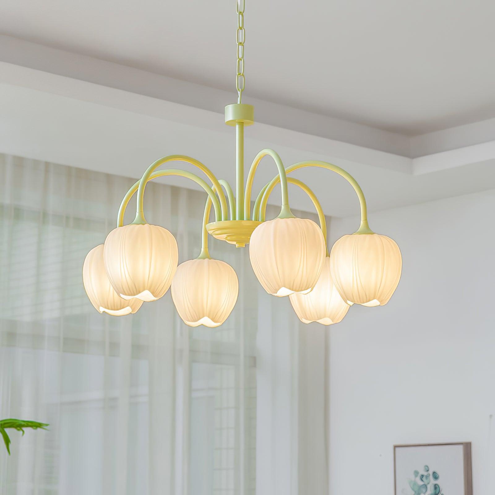 Tulip Fresh Chandeliers Glass - Lamp Copper