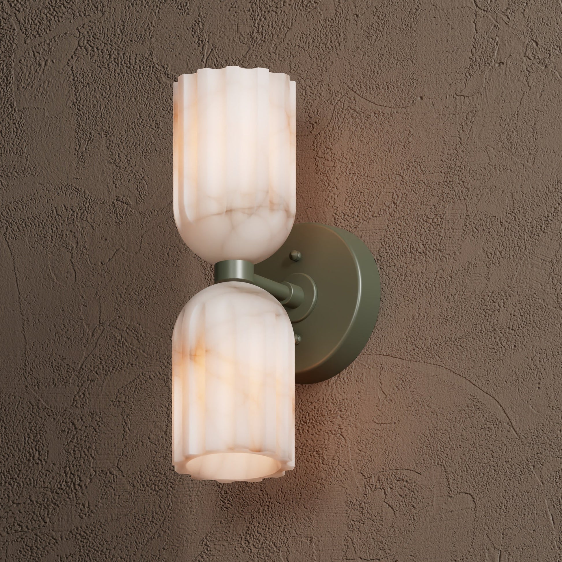 Uraeeth Modern Minimalist Double Brass Alabaster Wall Lamp - Lamp Copper
