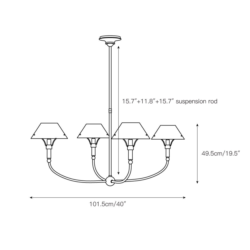Turlington Vintage Industrial Brass Metal Chandelier - Lamp Copper
