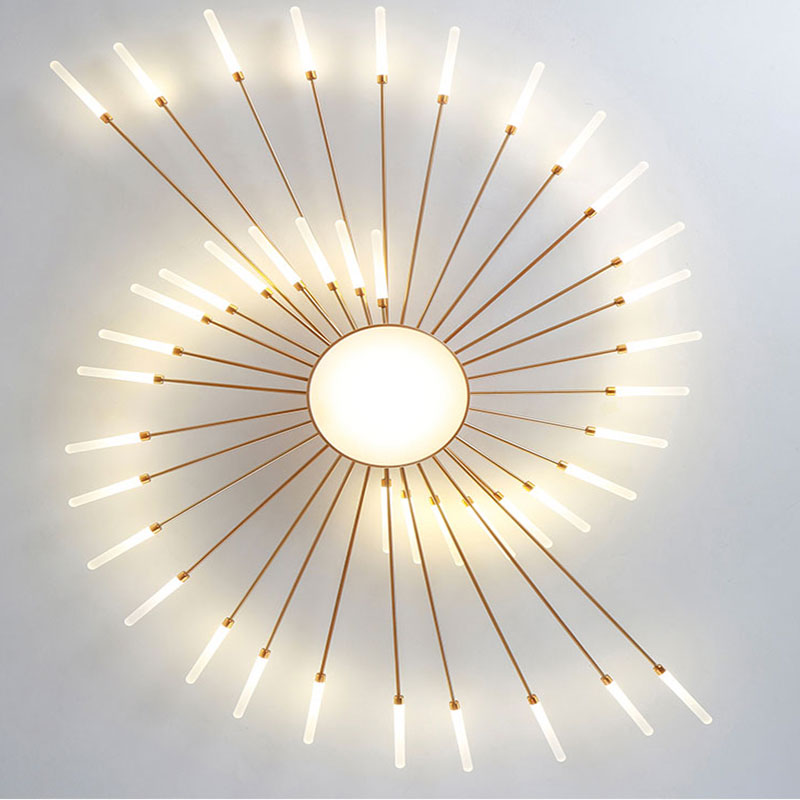 Wesley Modern Home Decoration Fireworks LED Ceiling Light - Lamp Copper