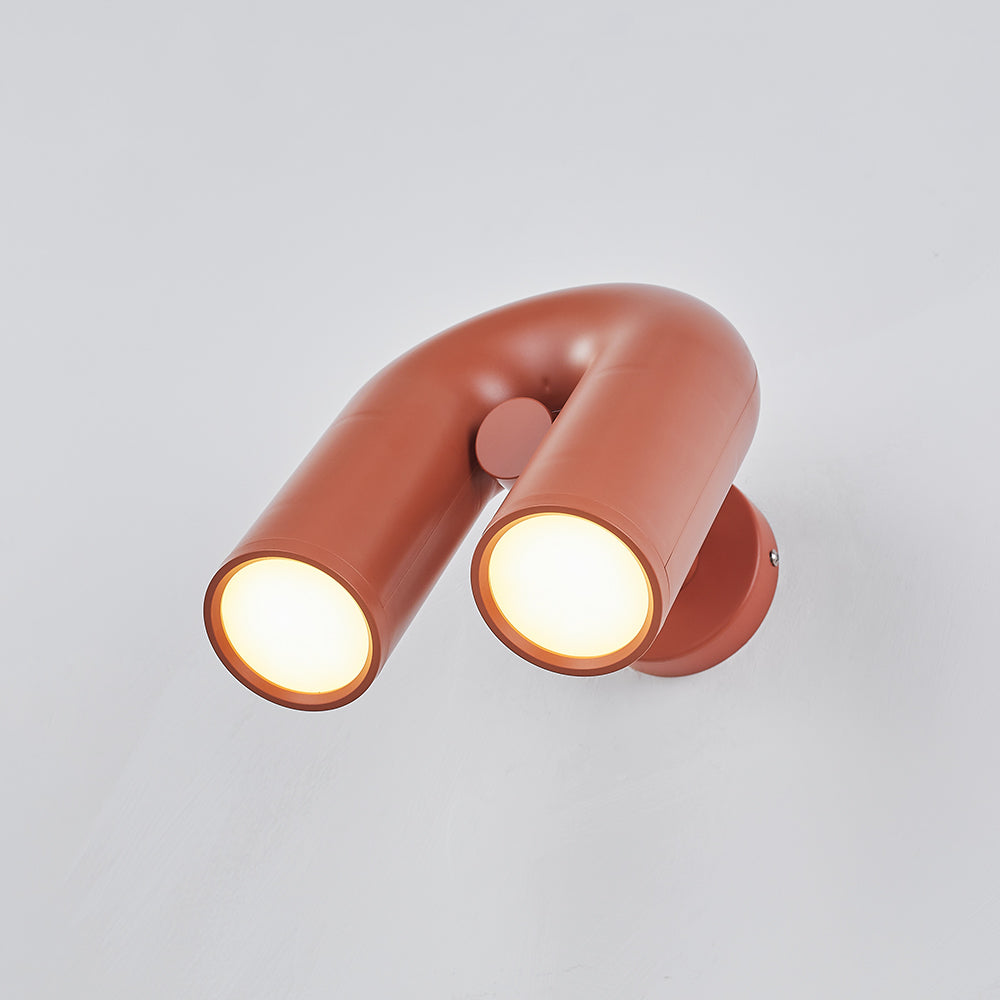 Arisha Wall Lamp U-shaped Design LED Metal, Black/Blue/Gray/Red, Bedroom - Lamp Copper