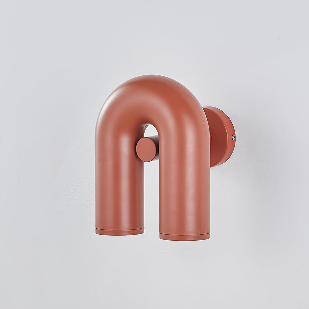 Arisha Wall Lamp U-shaped Design LED Metal, Black/Blue/Gray/Red, Bedroom - Lamp Copper