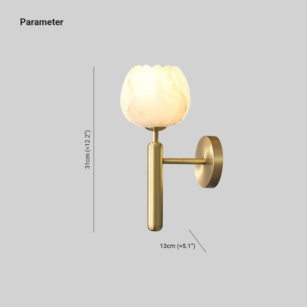 Ralin Alabaster Flowers Wall Lamp - Lamp Copper