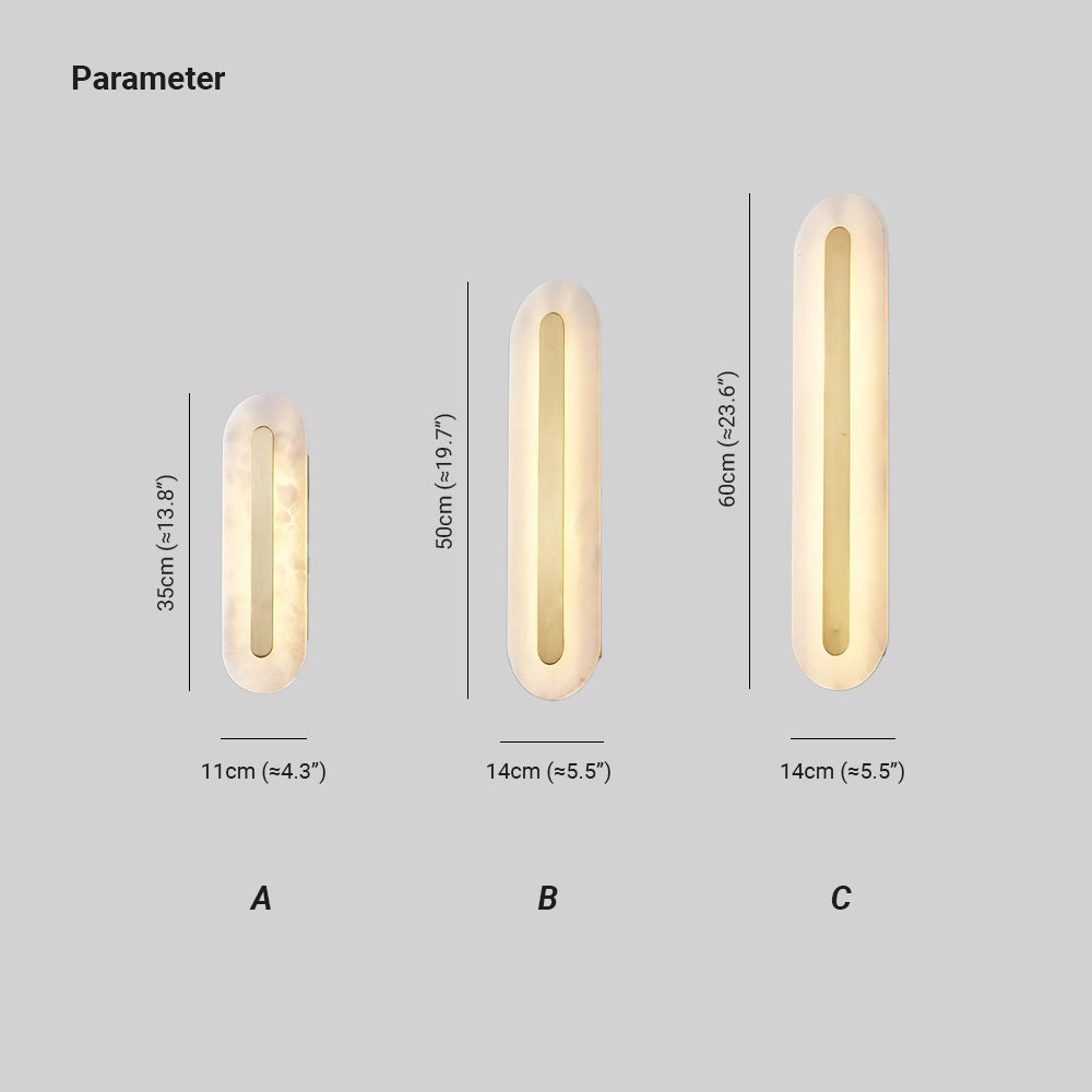 Hurn Alabaster Rounded Wall Lamp - Lamp Copper