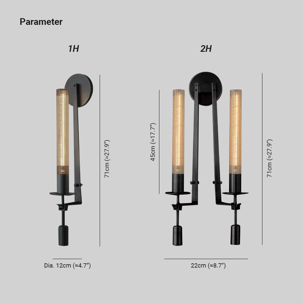 Lucian Indoor Wall Lamp Glass Farmhouse - Lamp Copper