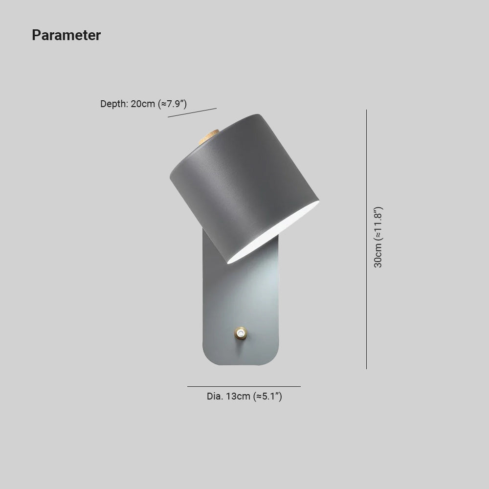 Quella Rotatable Cylinder Wall Lamp - Lamp Copper