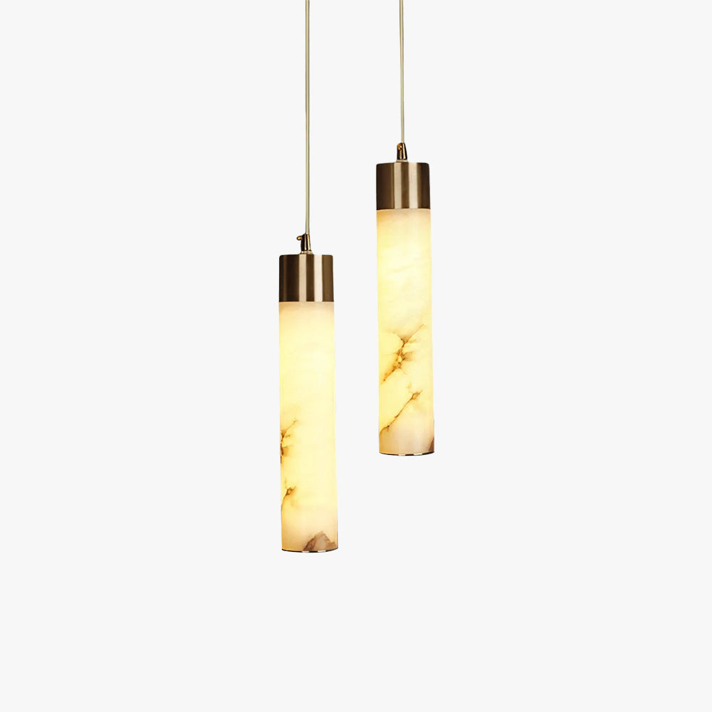 Dike White Alabaster Pendant Light - Lamp Copper