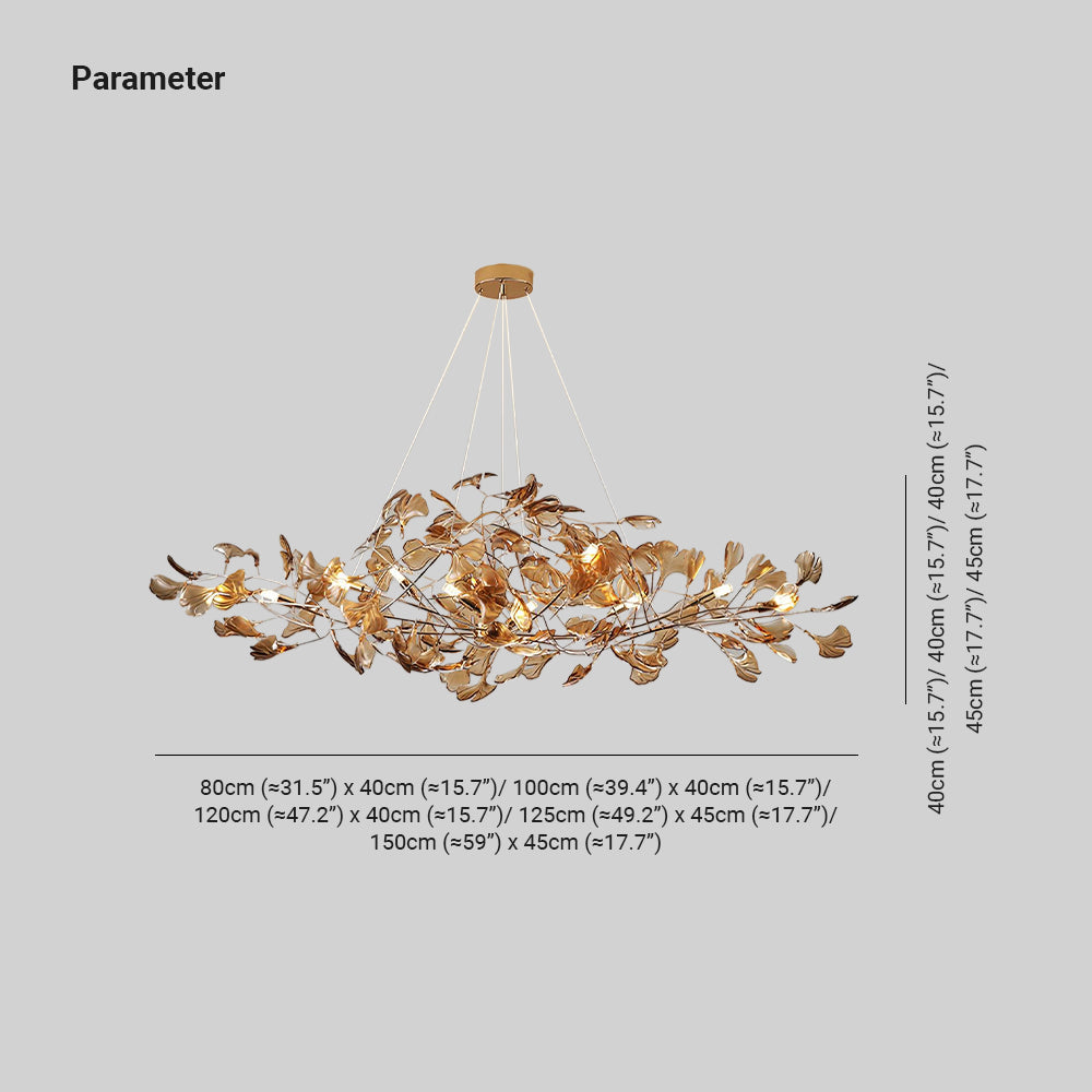 Ava Ginkgo Chandeliers - Lamp Copper