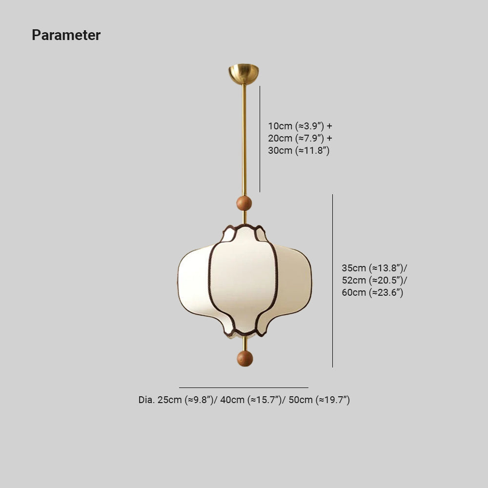 Aura Pendant Light Lantern Fabric - Lamp Copper