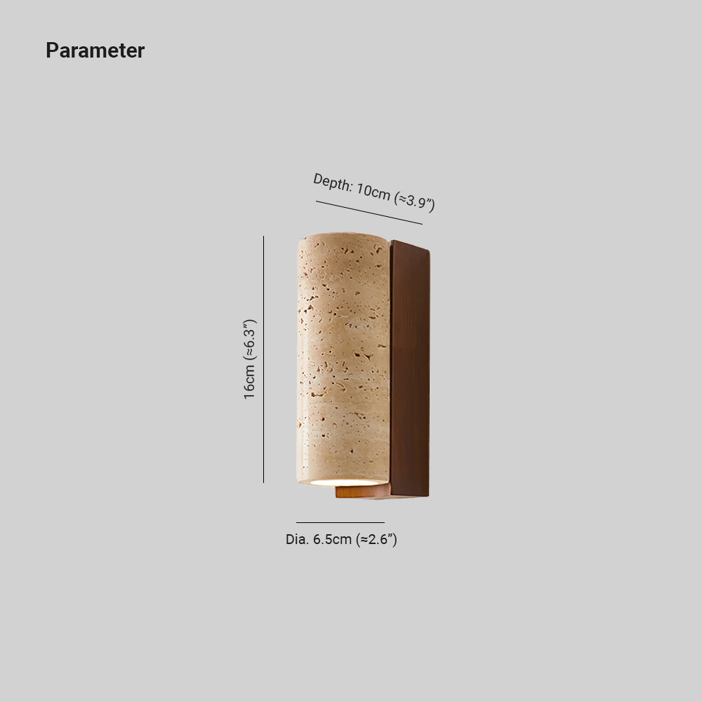 Nula Natural Travertine Wall Lamp - Lamp Copper