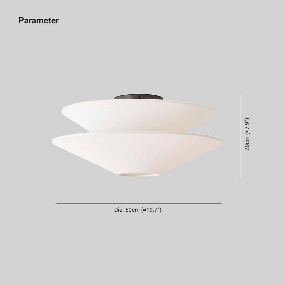 Lina Ceiling Light Double Cone Fabric - Lamp Copper