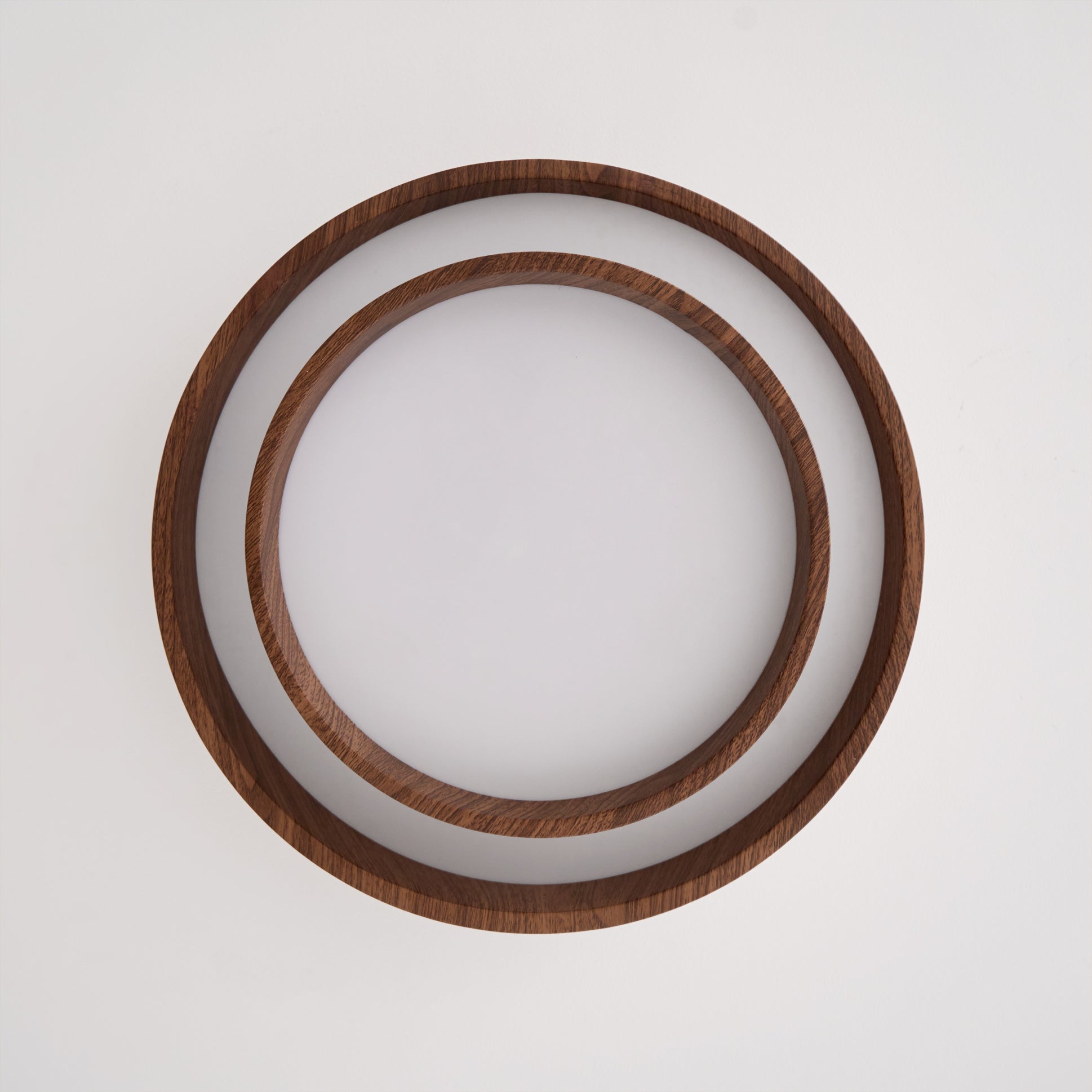 Wavin Ceiling Light Double - Ring Walnut Color - Lamp Copper