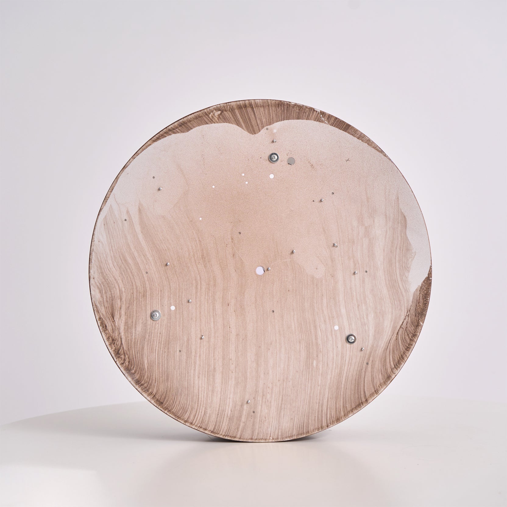 Wavin Ceiling Light Double - Ring Walnut Color - Lamp Copper