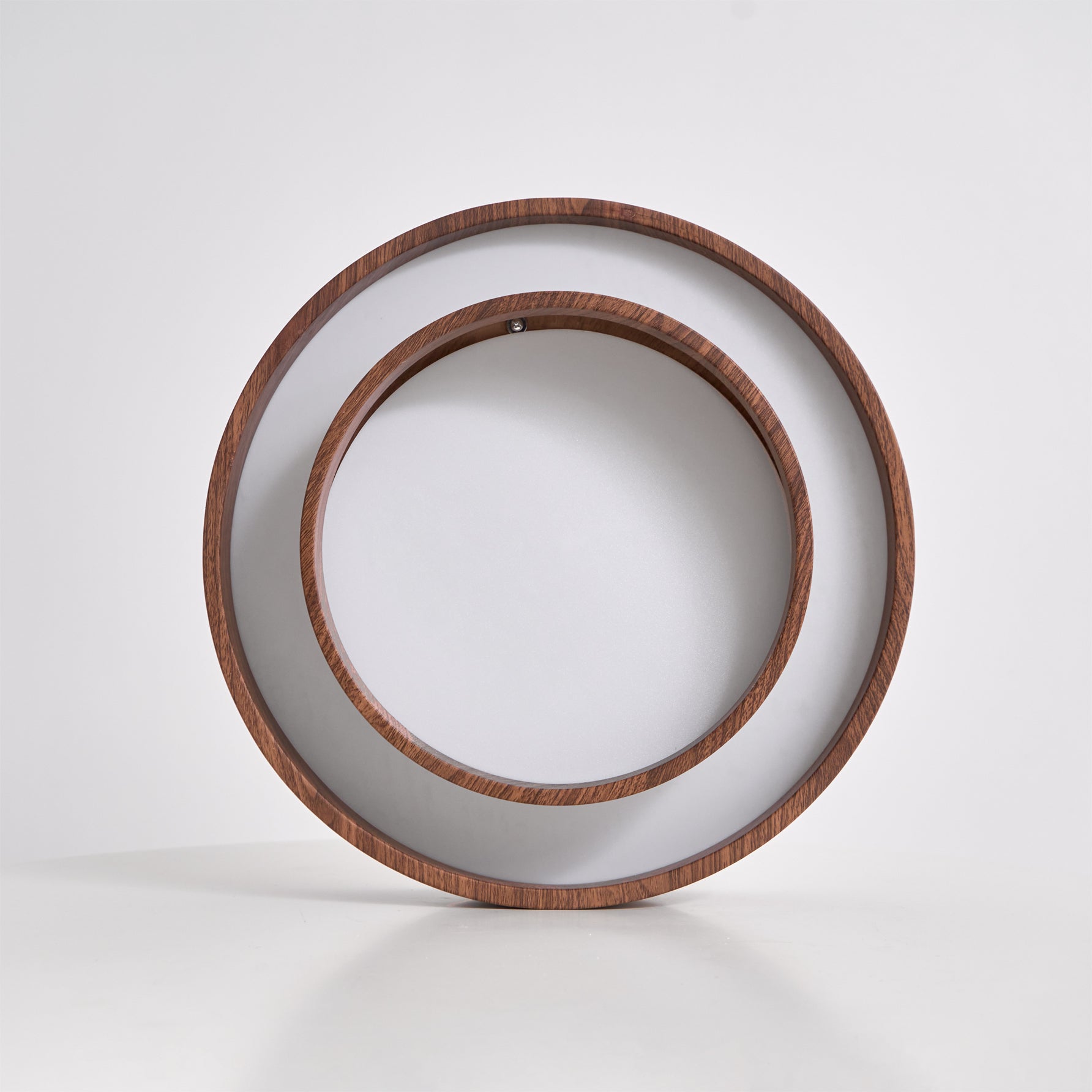 Wavin Ceiling Light Double - Ring Walnut Color - Lamp Copper