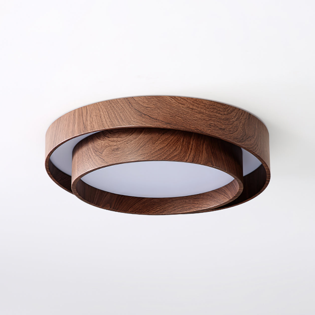 Wavin Ceiling Light Double - Ring Walnut Color - Lamp Copper