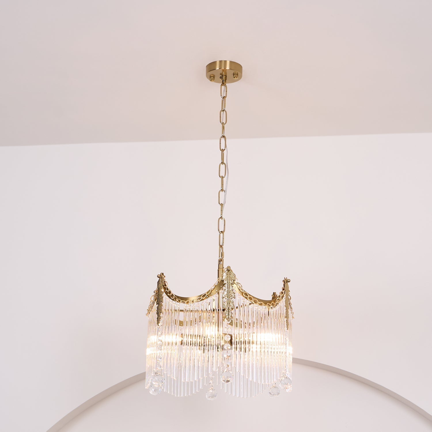 Elias Chandeliers Luxurious Glass Farmhouse - Lamp Copper