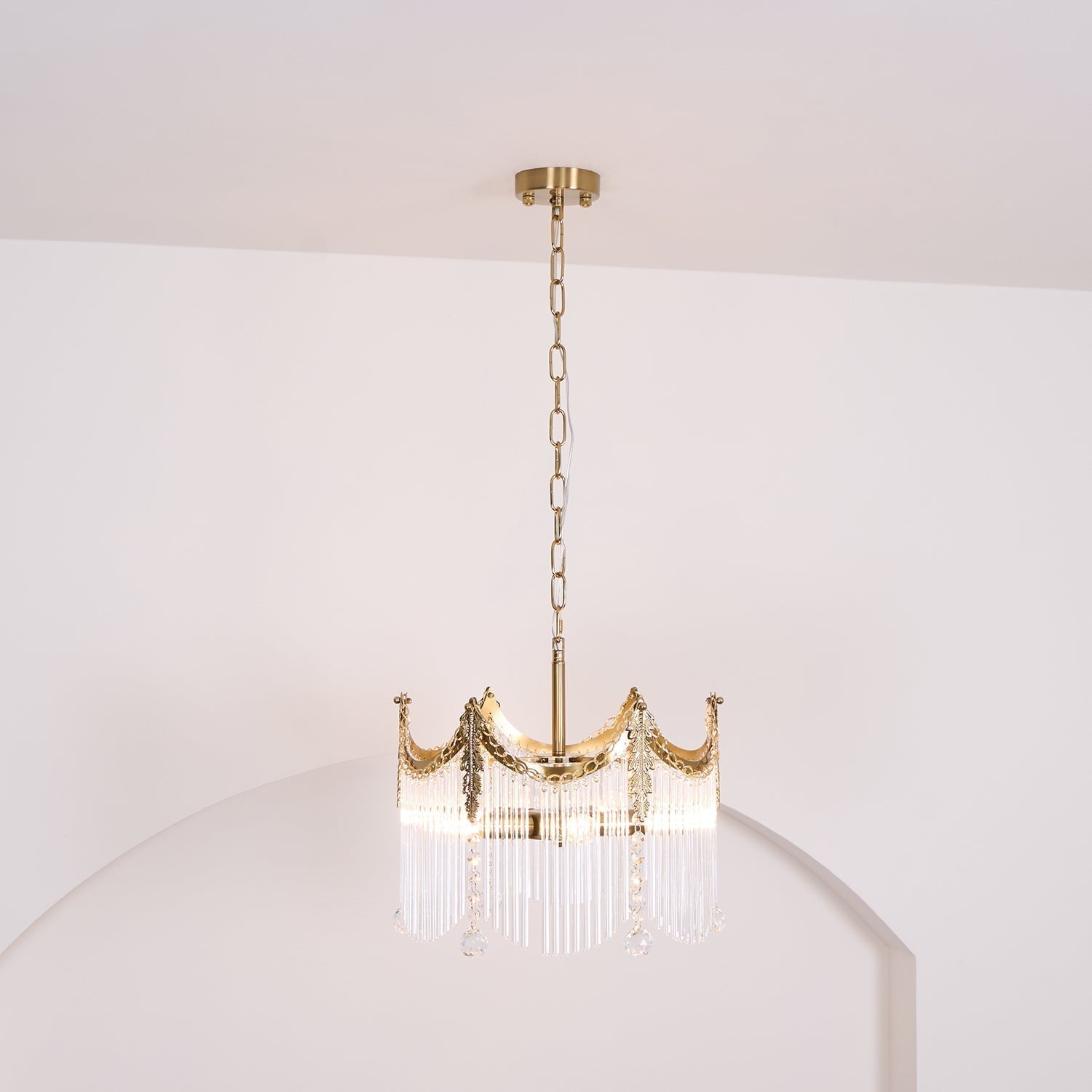 Elias Chandeliers Luxurious Glass Farmhouse - Lamp Copper