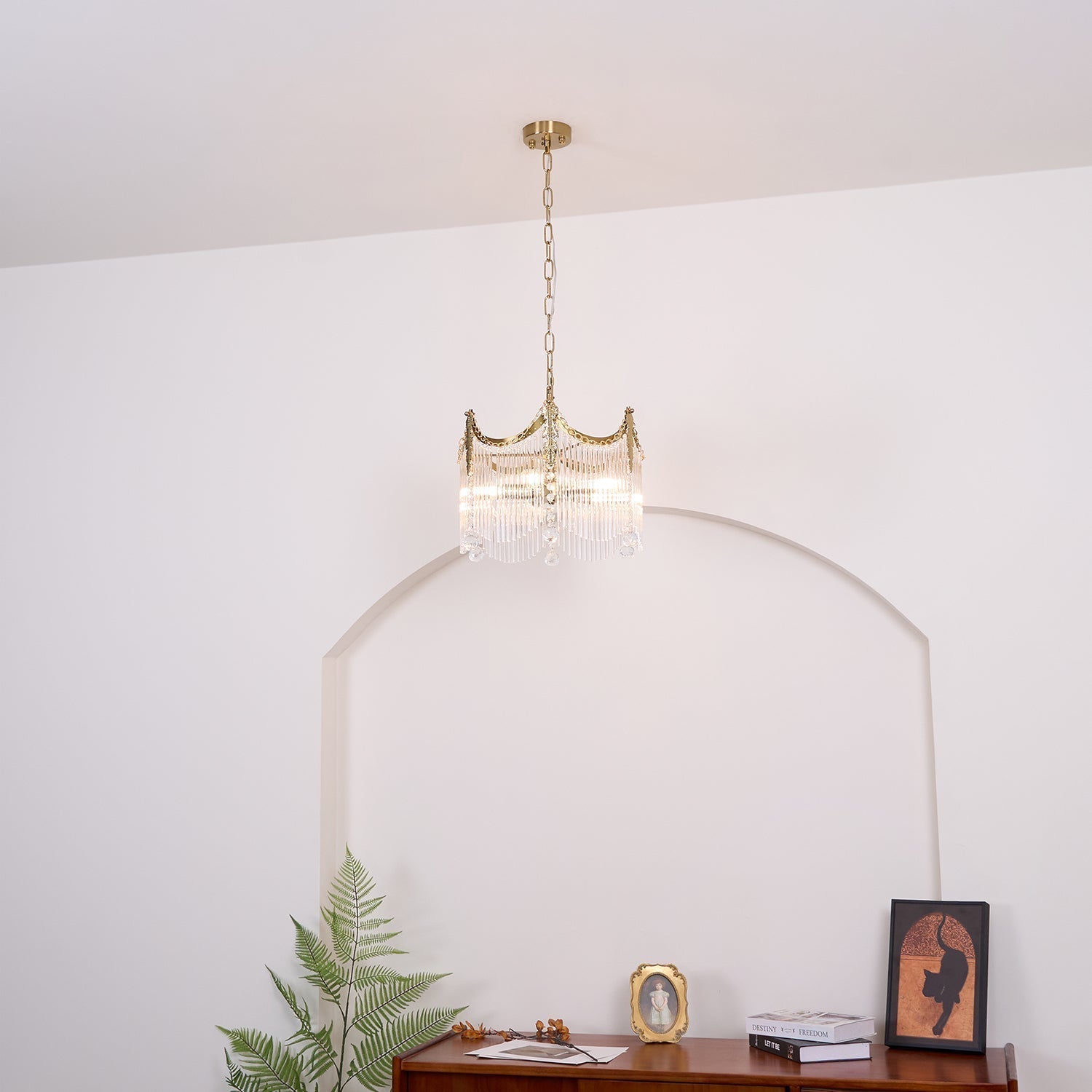 Elias Chandeliers Luxurious Glass Farmhouse - Lamp Copper