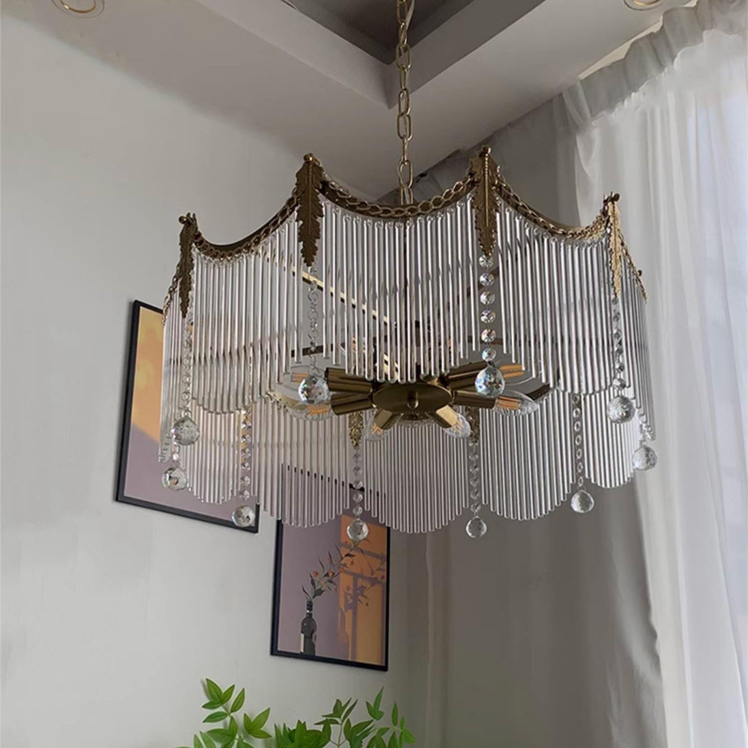 Elias Chandeliers Luxurious Glass Farmhouse - Lamp Copper