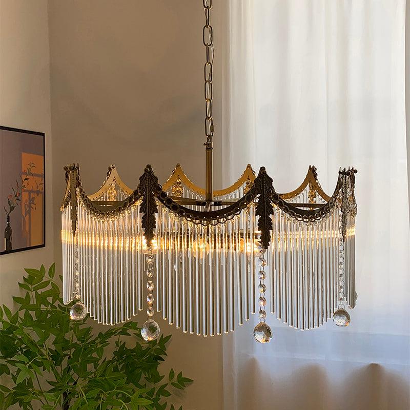 Elias Chandeliers Luxurious Glass Farmhouse - Lamp Copper