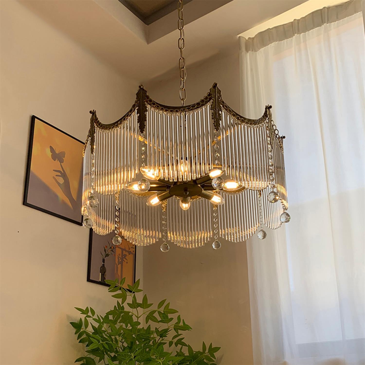 Elias Chandeliers Luxurious Glass Farmhouse - Lamp Copper