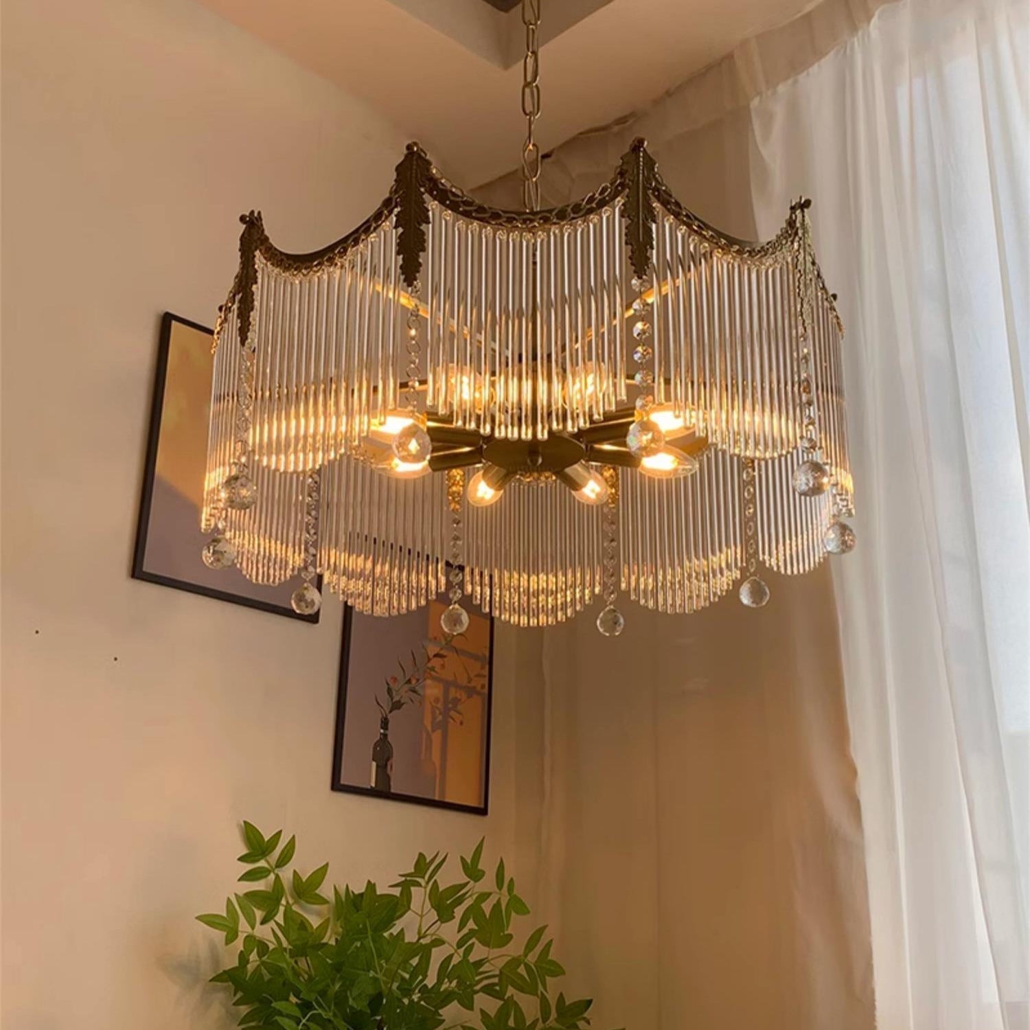 Elias Chandeliers Luxurious Glass Farmhouse - Lamp Copper