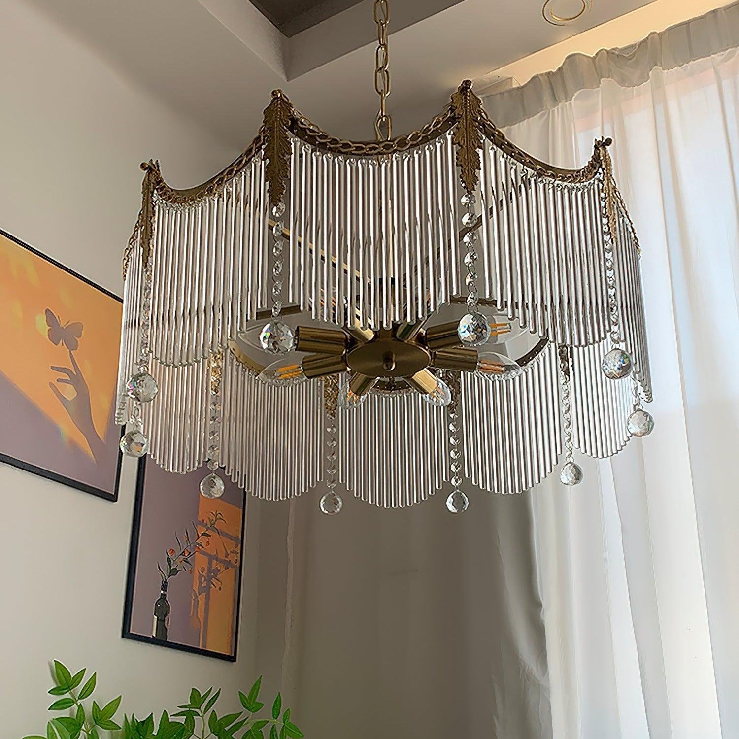 Elias Chandeliers Luxurious Glass Farmhouse - Lamp Copper
