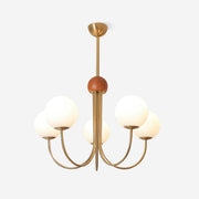 Candil Modern Brass and Globe Glass Chandelier - Lamp Copper