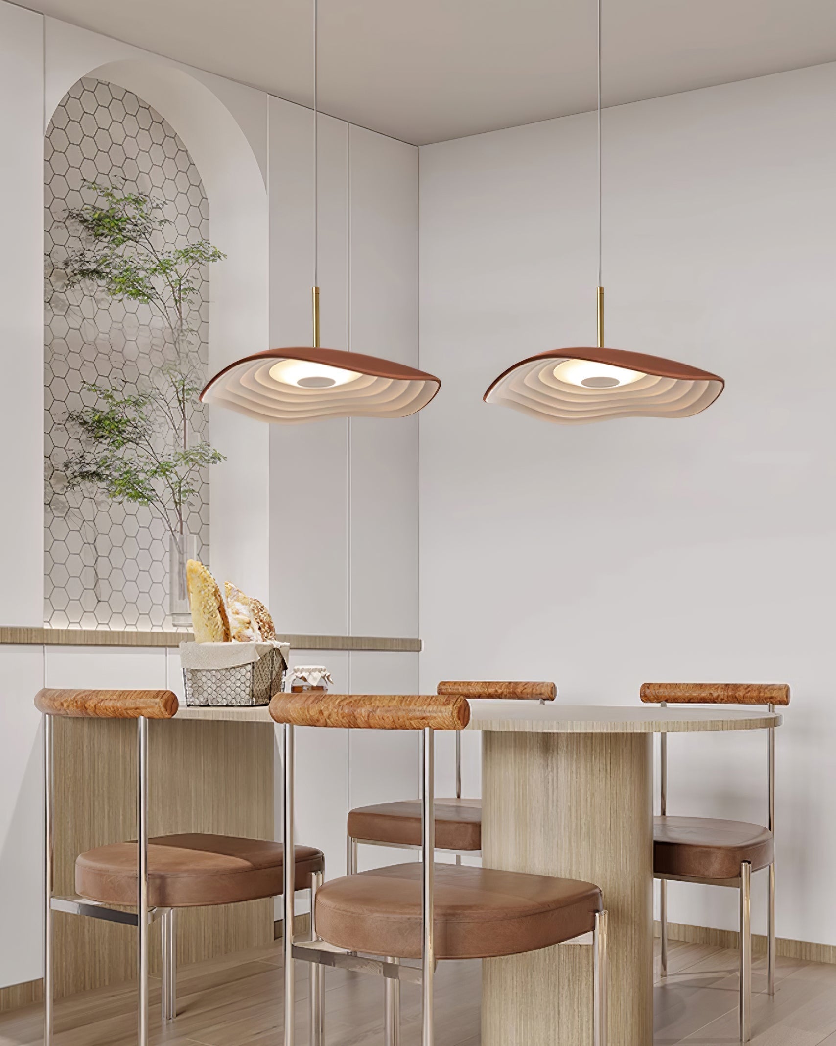Ovelis Wave Pendant Lamp - Lamp Copper