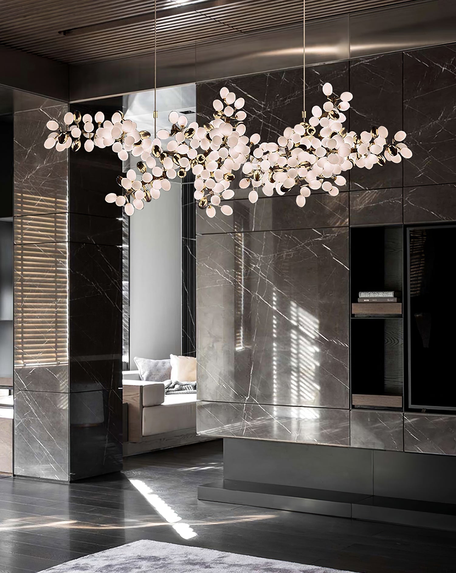 Cithaila Postmodern Luxury Bunch Metal Glass Chandelier - Lamp Copper
