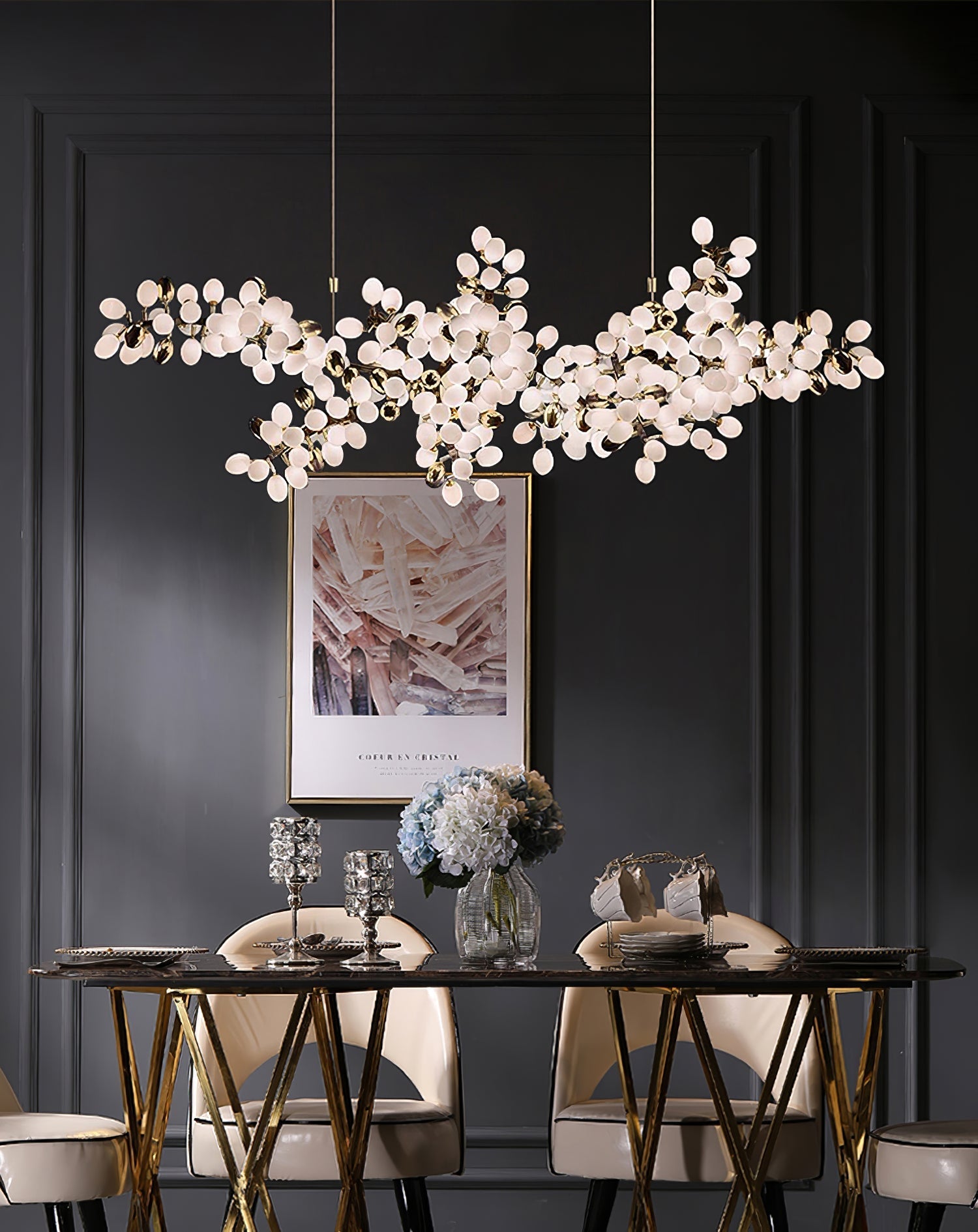 Cithaila Postmodern Luxury Bunch Metal Glass Chandelier - Lamp Copper
