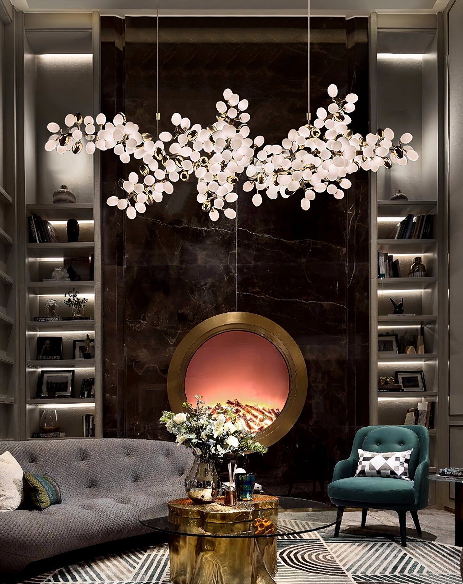 Cithaila Postmodern Luxury Bunch Metal Glass Chandelier - Lamp Copper