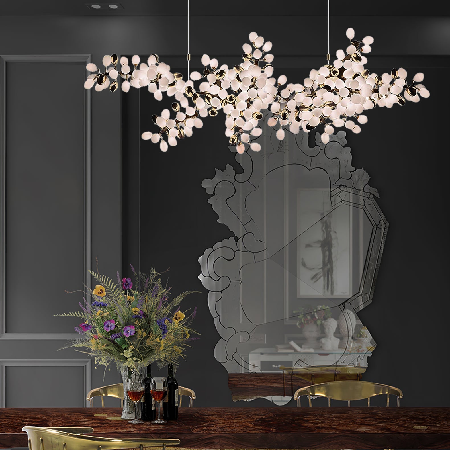Cithaila Postmodern Luxury Bunch Metal Glass Chandelier - Lamp Copper