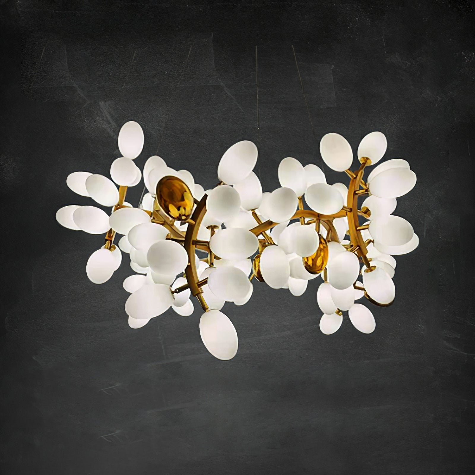 Cithaila Postmodern Luxury Bunch Metal Glass Chandelier - Lamp Copper