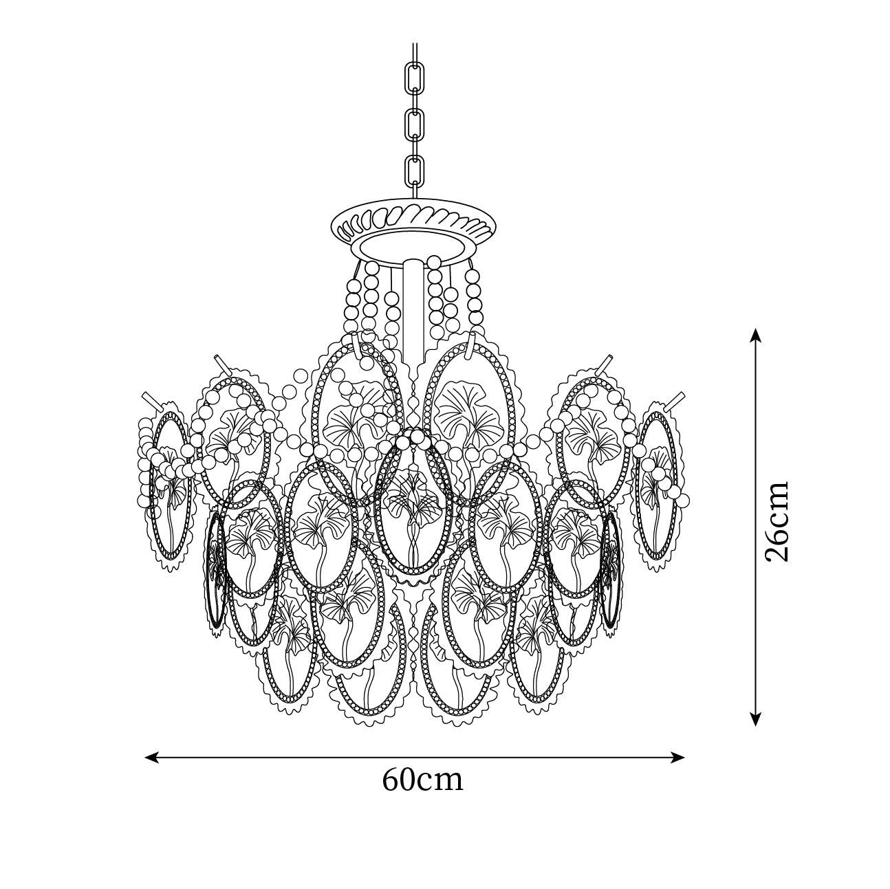 Havin Chandelier Lustrous pearls - Lamp Copper