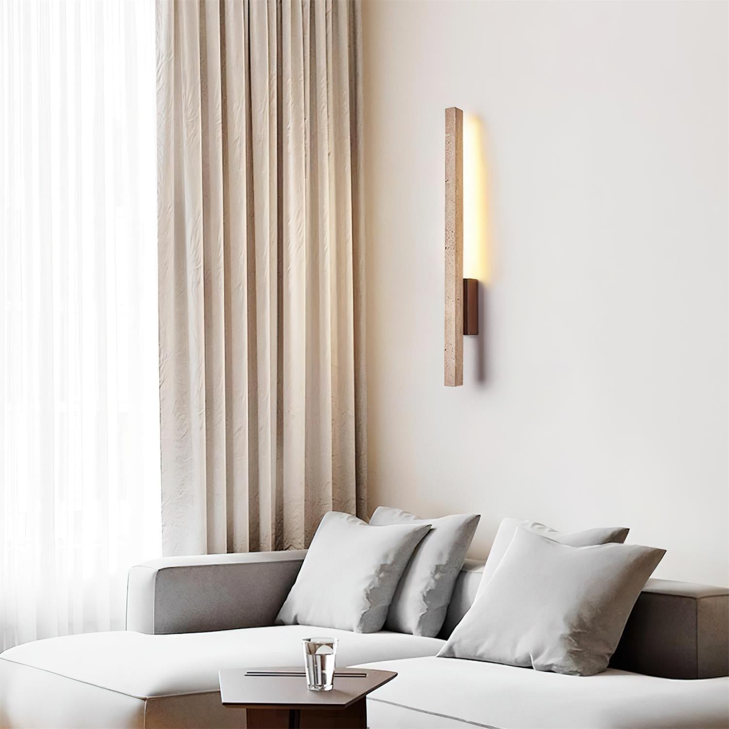 Opalyn Slim Travertine Wall Lamp - Lamp Copper