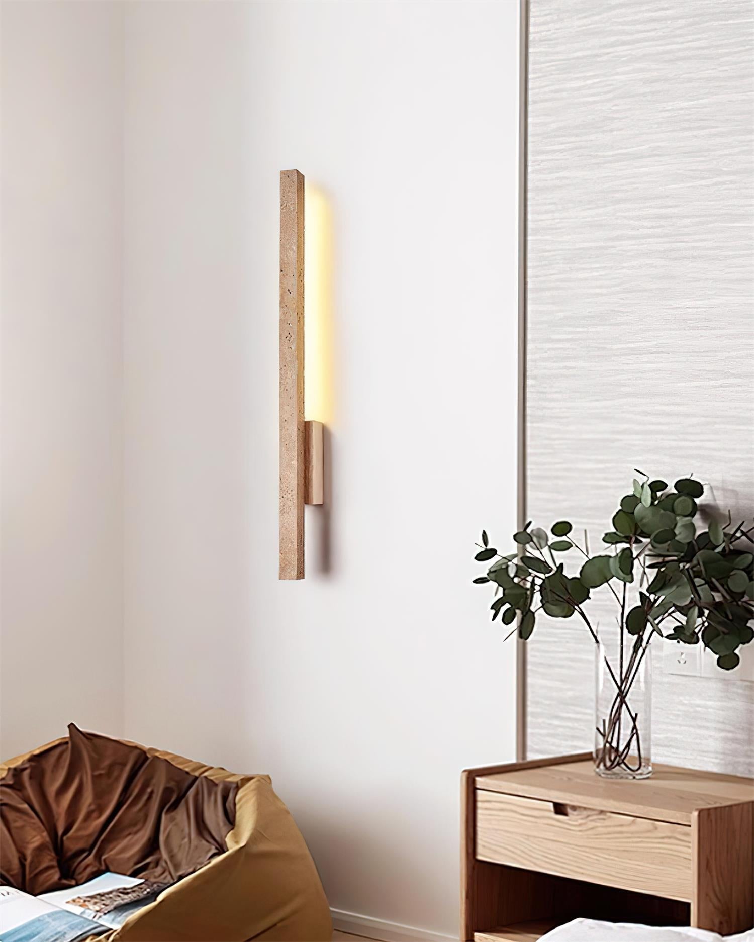 Opalyn Slim Travertine Wall Lamp - Lamp Copper