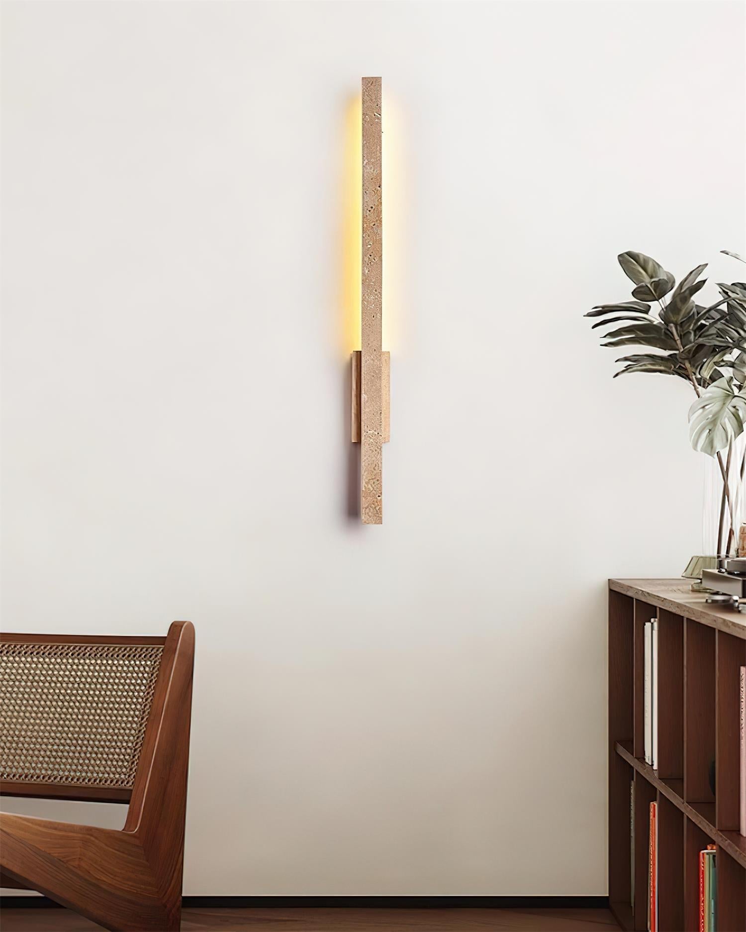 Opalyn Slim Travertine Wall Lamp - Lamp Copper