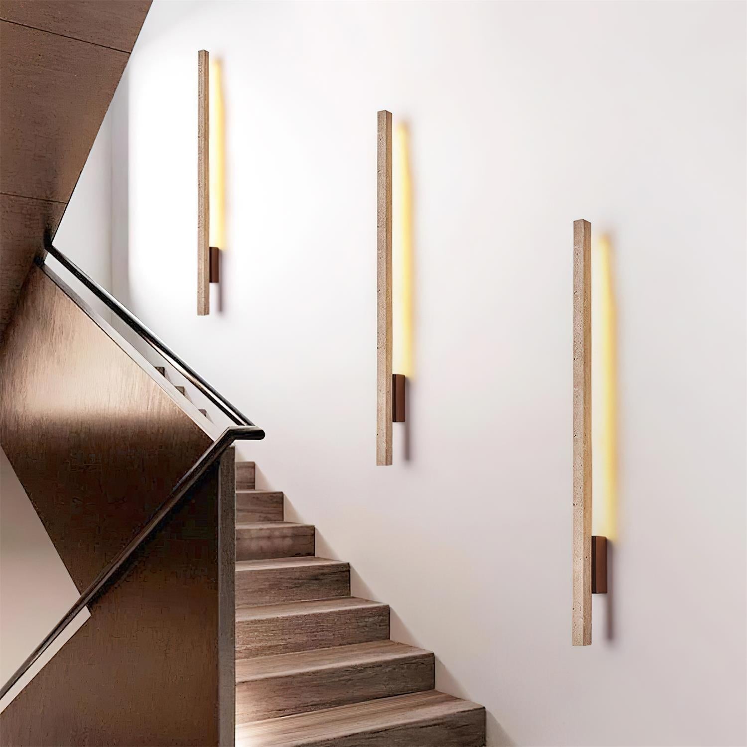 Opalyn Slim Travertine Wall Lamp - Lamp Copper