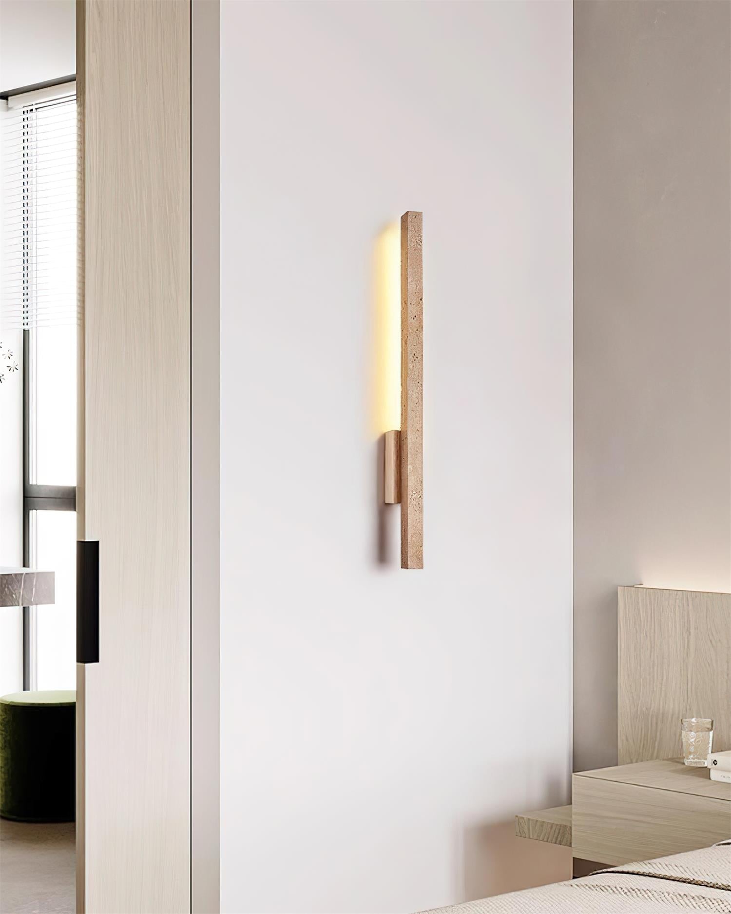 Opalyn Slim Travertine Wall Lamp - Lamp Copper